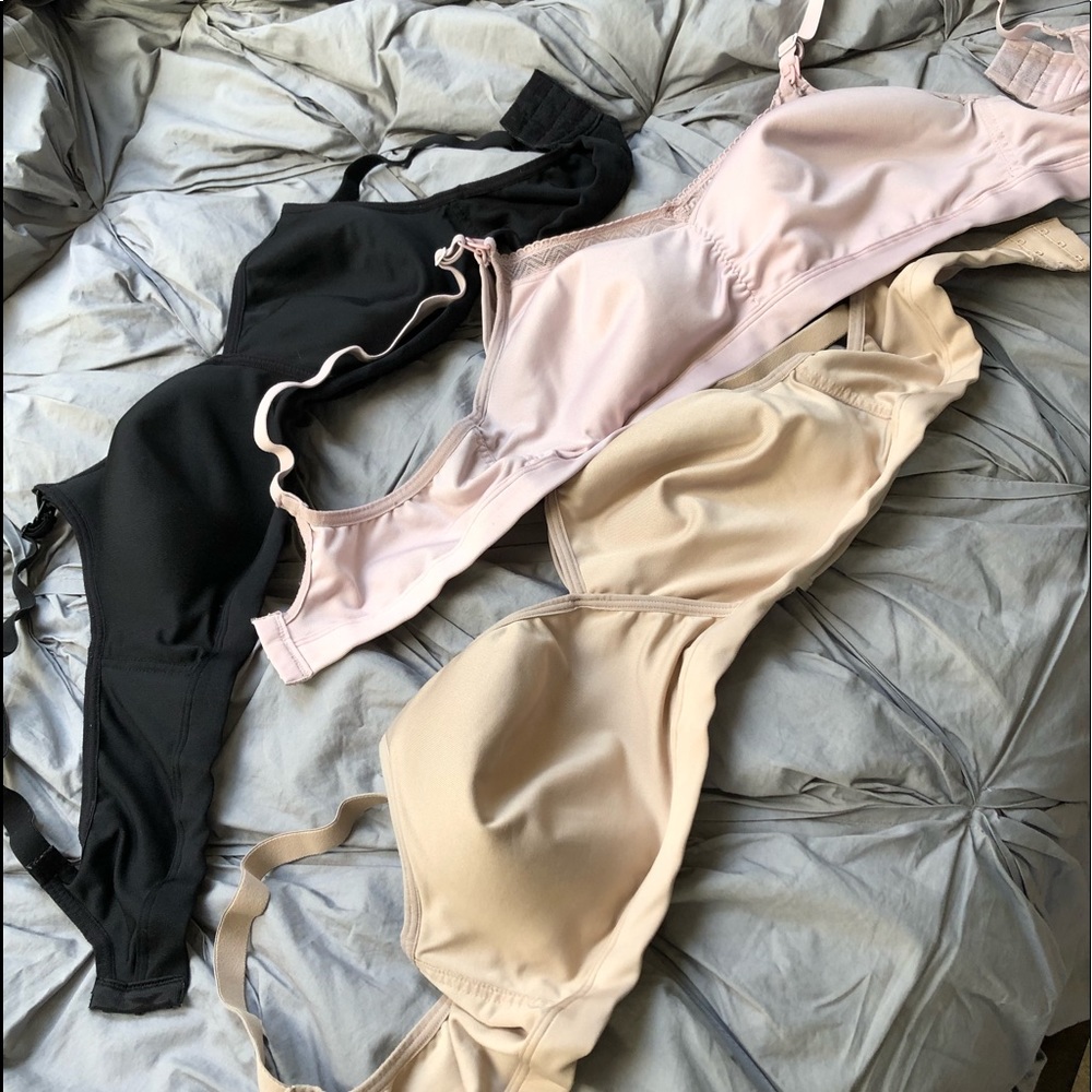 Three Playtex nursing bras